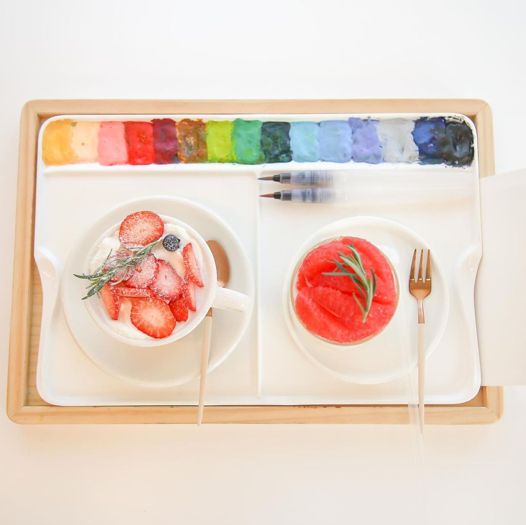 Peach Gray A Cafe Where You Can Watercolour Paint & Eat Pancakes