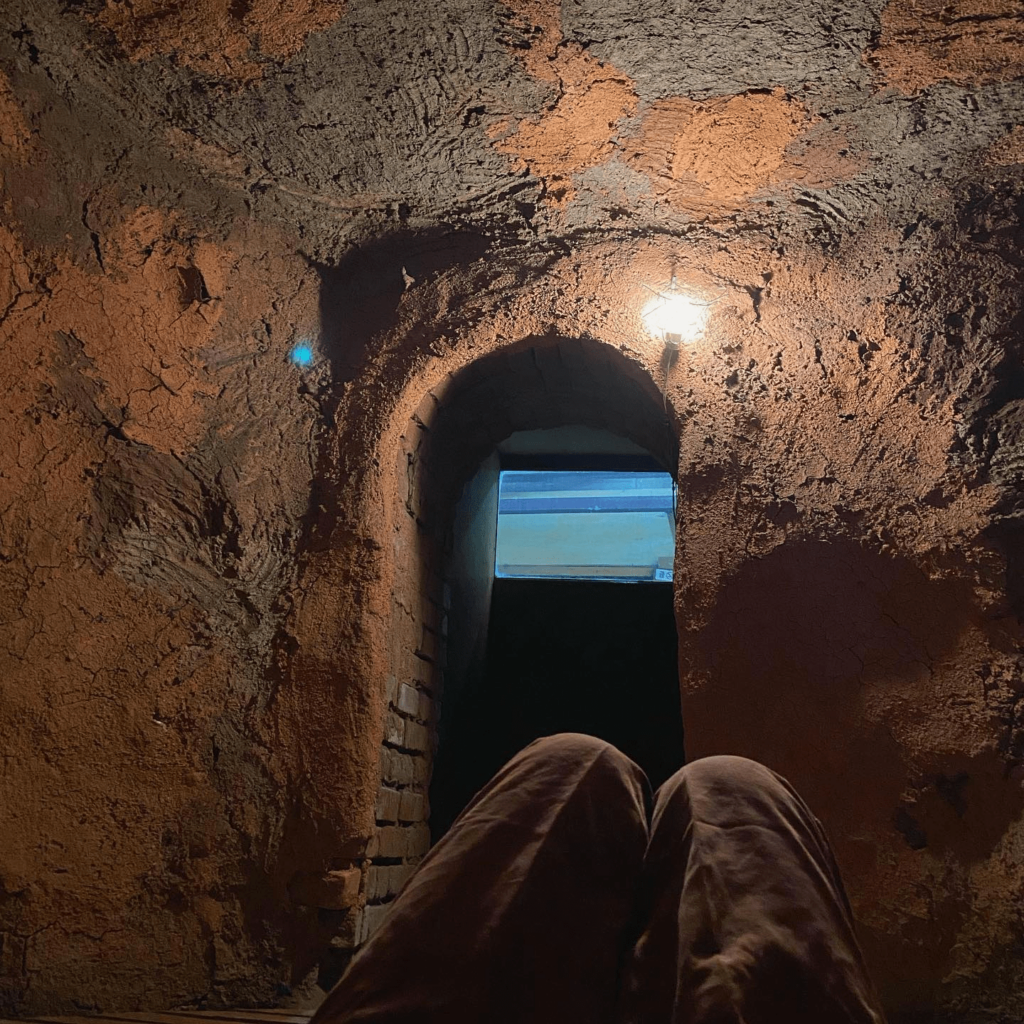 Traditional Oriental Forest Land - inside kiln sauna room