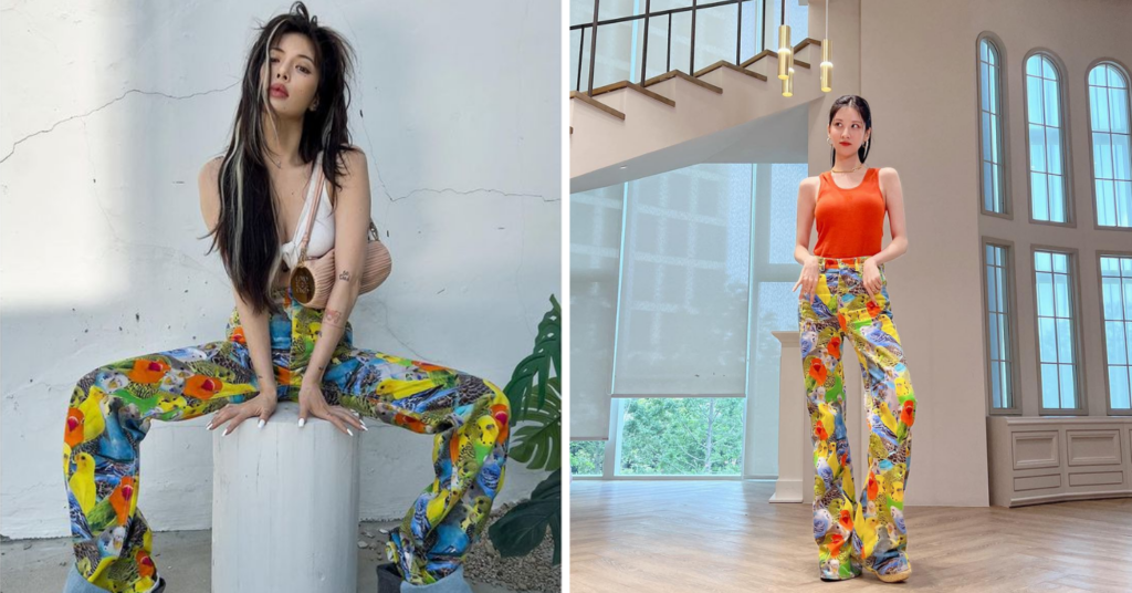 Korean celebrity fashion 2022 - LOEWE Parrots Jeans