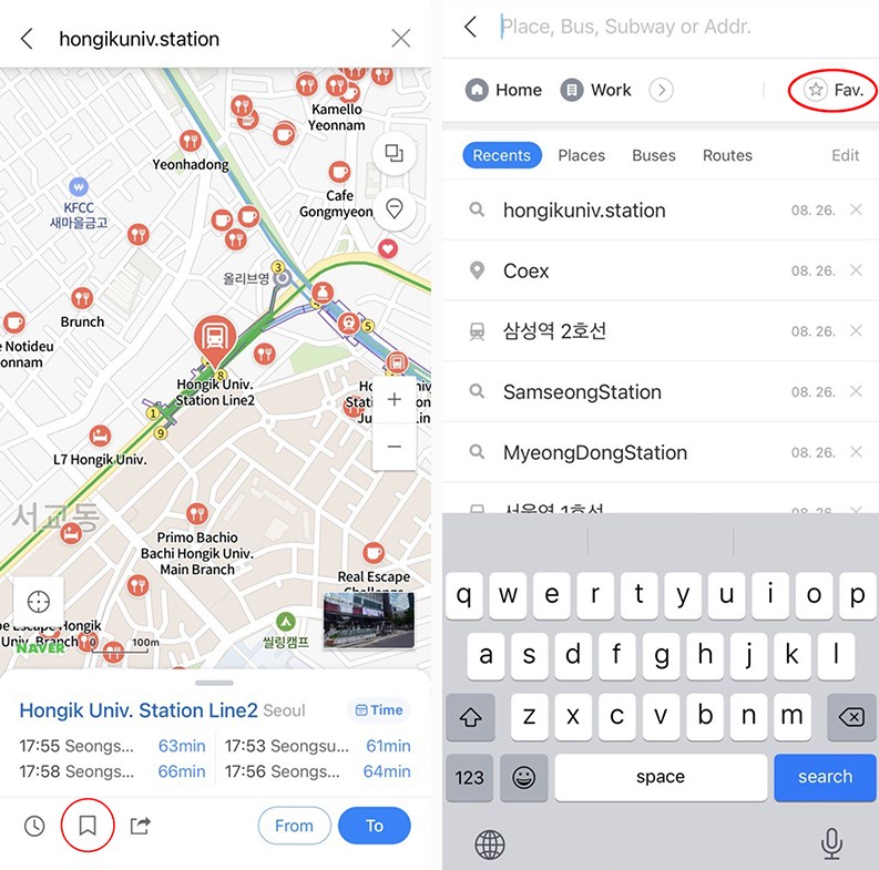 South Korea Transportation Guide - naver map app