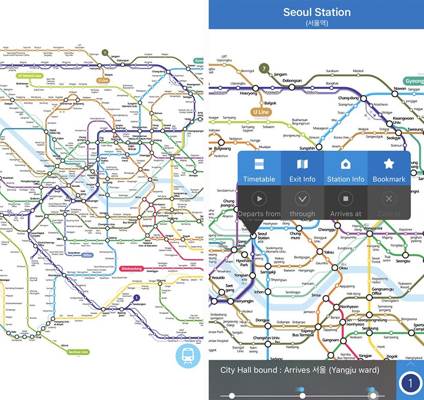 South Korea Transportation Guide - korean subway app