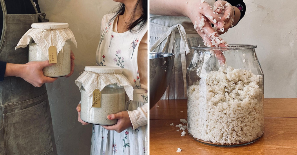 Jars of makgeolli