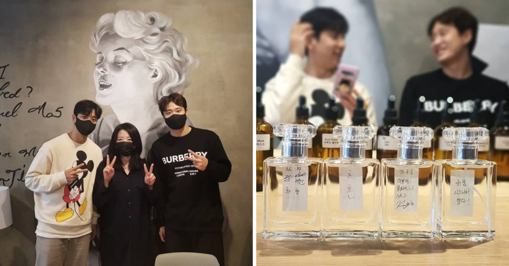 Apgujeong guide - national basketball players Heo Ung and Heo Hoon at JIAN perfume 