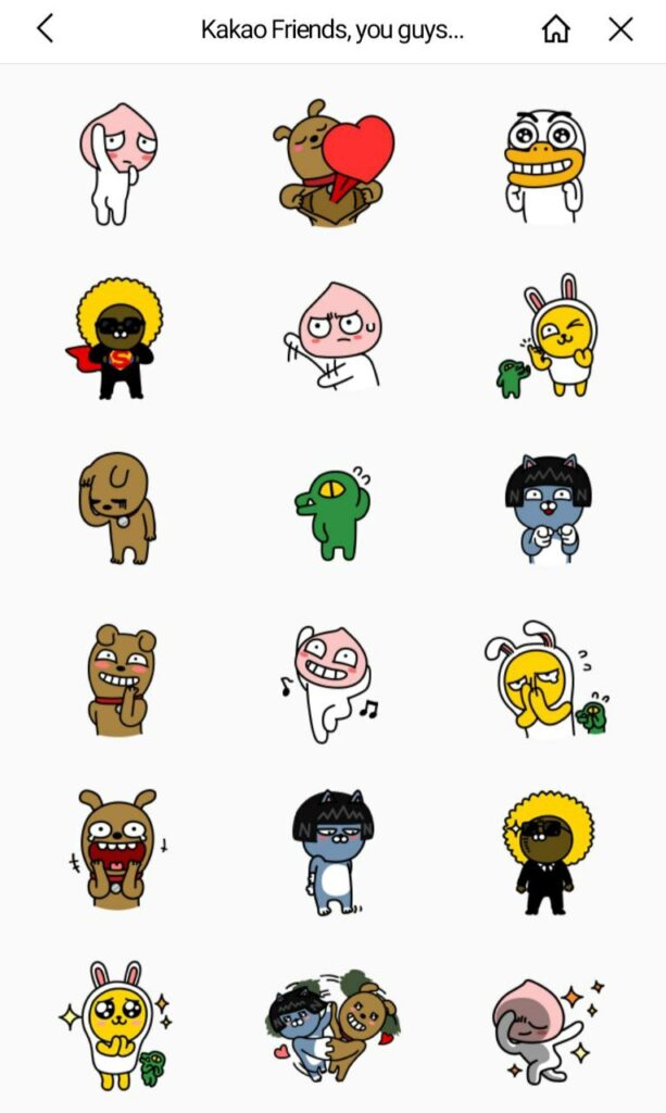 Korean apps - kakaotalk stickers 