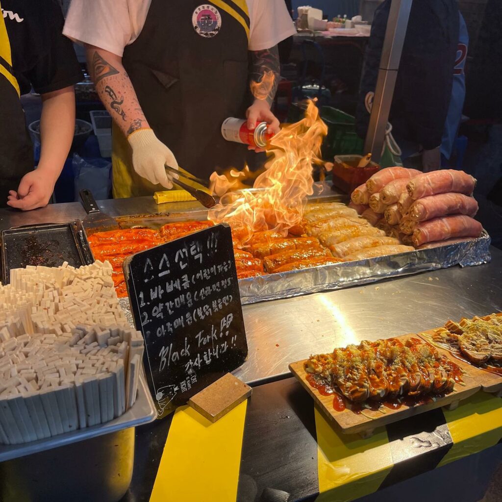 Things to do Jeju - street food at Dongmun market