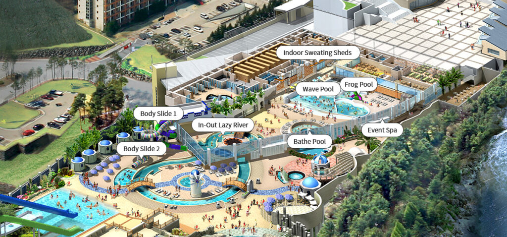 Water parks Korea - map of Blue Canyon Water Park
