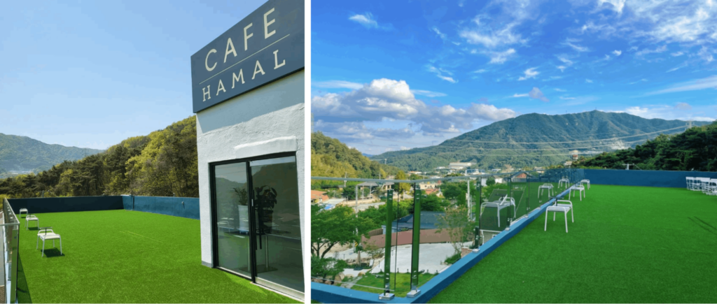New cafes in Daegu - a cafe with a mountain view