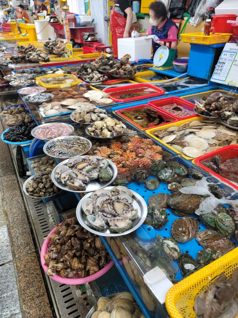 Busan guide - fresh seafood in Jagalchi Market